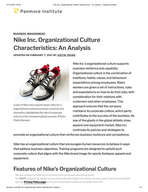 Nike’s Culture & Its Characteristics: An Analysis